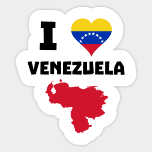 I Love VZLA - Venezuela Heart Flag T-Shirt Sticker